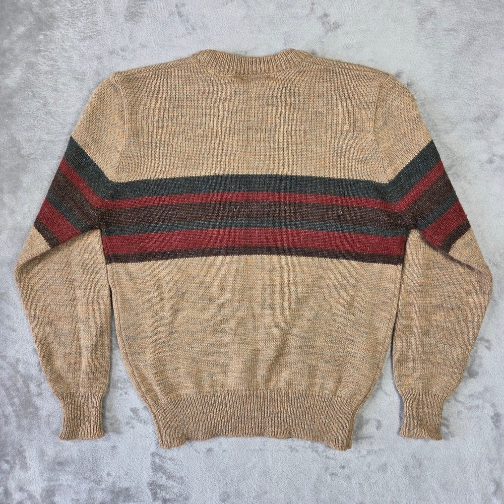 Gary Reed Vintage Mens Southwestern Geometric Eclectic Knit Sweater Tan Medium - Picture 5 of 5